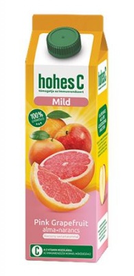 Gyümölcslé, 100%, 1 l, HOHES C "Mild Juice", pink grapefruit-alma-narancs