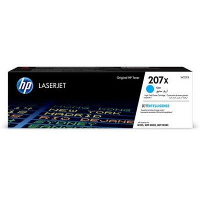 W2211X Lézertoner Color LaserJet Pro M182N, M183FW nyomtatókhoz, HP 207X, cián, 2,45k